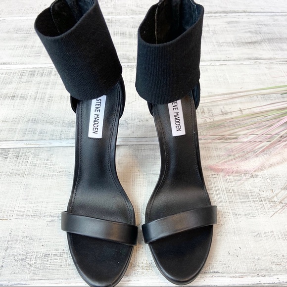 Steve Madden Black High Heel Marcey Sandal - Picture 3 of 7